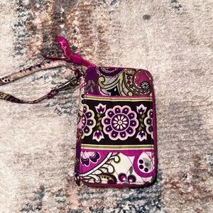 Vera Bradley Purple and Green Floral Phone Wristlet